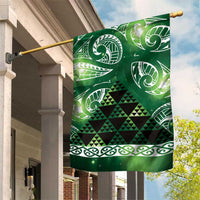Matariki New Zealand Garden Flag NZ Niho Taniwha Maori New Year Green Galaxy LT14 House Flag Green - Polynesian Pride