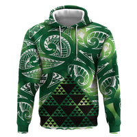 Matariki New Zealand Hoodie NZ Niho Taniwha Maori New Year Green Galaxy LT14 Pullover Hoodie Green - Polynesian Pride