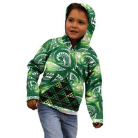 Matariki New Zealand Kid Hoodie NZ Niho Taniwha Maori New Year Green Galaxy LT14 - Polynesian Pride