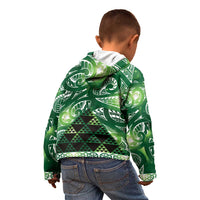 Matariki New Zealand Kid Hoodie NZ Niho Taniwha Maori New Year Green Galaxy LT14 - Polynesian Pride