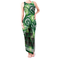 Matariki New Zealand Tank Maxi Dress NZ Niho Taniwha Maori New Year Green Galaxy LT14 Women Green - Polynesian Pride