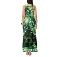 Matariki New Zealand Tank Maxi Dress NZ Niho Taniwha Maori New Year Green Galaxy LT14 - Polynesian Pride