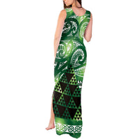 Matariki New Zealand Tank Maxi Dress NZ Niho Taniwha Maori New Year Green Galaxy LT14 - Polynesian Pride