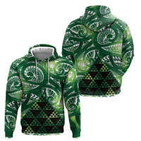 Matariki New Zealand Zip Hoodie NZ Niho Taniwha Maori New Year Green Galaxy LT14 - Polynesian Pride