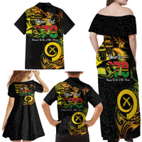 Personalised Vanuatu 678 Family Matching Off Shoulder Maxi Dress and Hawaiian Shirt Proud To Be A Ni-Van LT14 - Polynesian Pride