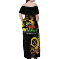 Personalised Vanuatu 678 Family Matching Off Shoulder Maxi Dress and Hawaiian Shirt Proud To Be A Ni-Van LT14 - Polynesian Pride