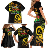Personalised Vanuatu 678 Family Matching Short Sleeve Bodycon Dress and Hawaiian Shirt Proud To Be A Ni-Van LT14 - Polynesian Pride