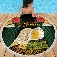 Vanuatu Triton's Trumpet Beach Blanket Tropical Flowers Vanuatuan Map