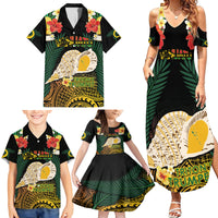 Vanuatu Triton's Trumpet Family Matching Summer Maxi Dress and Hawaiian Shirt Tropical Flowers Vanuatuan Map LT14 - Polynesian Pride