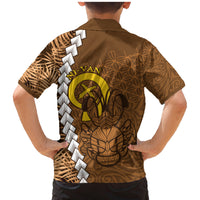 Vanuatu Coconut Crab Family Matching Mermaid Dress and Hawaiian Shirt Ni-Van Tropical Leaves With Sand Drawing Art LT14 - Polynesian Pride