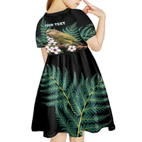 Personalised New Zealand Kakapo Kid Short Sleeve Dress Aotearoa Fern With Manuka LT14 - Polynesian Pride