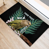 Personalised New Zealand Kakapo Rubber Doormat Aotearoa Fern With Manuka