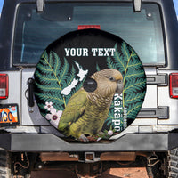 Personalised New Zealand Kakapo Spare Tire Cover Aotearoa Fern With Manuka LT14 Black - Polynesian Pride