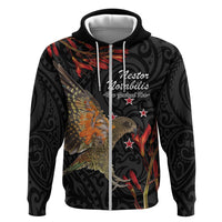 Personalised New Zealand Kea Hoodie Nestor Notabilis With Harakeke Maori Pattern