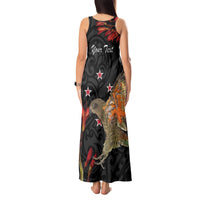 Personalised New Zealand Kea Tank Maxi Dress Nestor Notabilis With Harakeke Maori Pattern