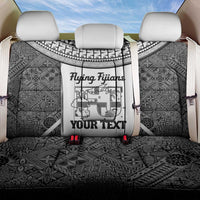 Custom Fiji Tapa Rugby Back Car Seat Cover Flying Fijian Black And White Version