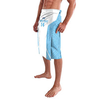 Custom Fiji Tapa Rugby Lavalava Flying Fijian Blue And White Version