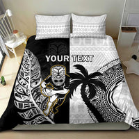 Custom Fiji And New Zealand Rugby Bedding Set Aotearoa Silver Fern Mix Fijian Tapa Pattern LT14 - Polynesian Pride