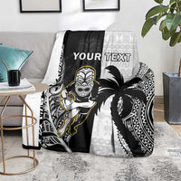 Custom Fiji And New Zealand Rugby Blanket Aotearoa Silver Fern Mix Fijian Tapa Pattern LT14 - Polynesian Pride