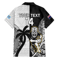 Custom Fiji And New Zealand Rugby Family Matching Tank Maxi Dress and Hawaiian Shirt Aotearoa Silver Fern Mix Fijian Tapa Pattern LT14 - Polynesian Pride