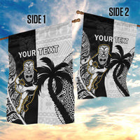 Custom Fiji And New Zealand Rugby Garden Flag Aotearoa Silver Fern Mix Fijian Tapa Pattern LT14 - Polynesian Pride