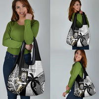Custom Fiji And New Zealand Rugby Grocery Bag Aotearoa Silver Fern Mix Fijian Tapa Pattern LT14 - Polynesian Pride