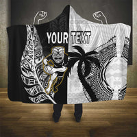 Custom Fiji And New Zealand Rugby Hooded Blanket Aotearoa Silver Fern Mix Fijian Tapa Pattern LT14 - Polynesian Pride