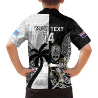 Custom Fiji And New Zealand Rugby Kid Hawaiian Shirt Aotearoa Silver Fern Mix Fijian Tapa Pattern LT14 - Polynesian Pride