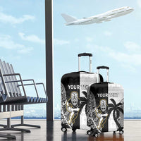 Custom Fiji And New Zealand Rugby Luggage Cover Aotearoa Silver Fern Mix Fijian Tapa Pattern