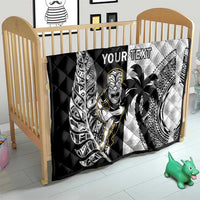 Custom Fiji And New Zealand Rugby Quilt Aotearoa Silver Fern Mix Fijian Tapa Pattern LT14 - Polynesian Pride