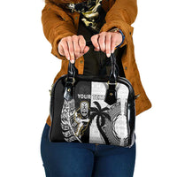Custom Fiji And New Zealand Rugby Shoulder Handbag Aotearoa Silver Fern Mix Fijian Tapa Pattern LT14 One Size Black - Polynesian Pride