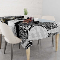 Custom Fiji And New Zealand Rugby Tablecloth Aotearoa Silver Fern Mix Fijian Tapa Pattern LT14 - Polynesian Pride