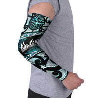 Kia Ora New Zealand Arm Sleeves Aotearoa Proud Maori Paua Shell Silver Fern LT14 - Polynesian Pride