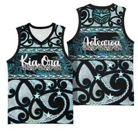 Kia Ora New Zealand Basketball Jersey Aotearoa Proud Maori Paua Shell Silver Fern LT14 - Polynesian Pride
