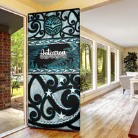 Kia Ora New Zealand Door Cover Aotearoa Proud Maori Paua Shell Silver Fern LT14 - Polynesian Pride