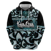 Kia Ora New Zealand Hoodie Aotearoa Proud Maori Paua Shell Silver Fern - Polynesian Pride
