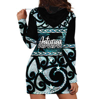 Kia Ora New Zealand Hoodie Dress Aotearoa Proud Maori Paua Shell Silver Fern LT14 - Polynesian Pride