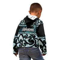 Kia Ora New Zealand Kid Hoodie Aotearoa Proud Maori Paua Shell Silver Fern LT14 - Polynesian Pride
