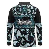 Kia Ora New Zealand Long Sleeve Polo Shirt Aotearoa Proud Maori Paua Shell Silver Fern LT14 - Polynesian Pride