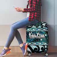 Kia Ora New Zealand Luggage Cover Aotearoa Proud Maori Paua Shell Silver Fern - Polynesian Pride
