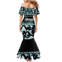 Kia Ora New Zealand Mermaid Dress Aotearoa Proud Maori Paua Shell Silver Fern LT14 - Polynesian Pride