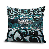 Kia Ora New Zealand Pillow Cover Aotearoa Proud Maori Paua Shell Silver Fern LT14 Black - Polynesian Pride
