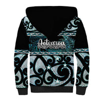 Kia Ora New Zealand Sherpa Hoodie Aotearoa Proud Maori Paua Shell Silver Fern LT14 - Polynesian Pride