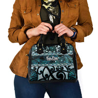 Kia Ora New Zealand Shoulder Handbag Aotearoa Proud Maori Paua Shell Silver Fern - Polynesian Pride
