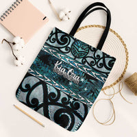 Kia Ora New Zealand Tote Bag Aotearoa Proud Maori Paua Shell Silver Fern LT14 Black Strap One Size Black - Polynesian Pride