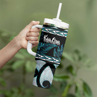 Kia Ora New Zealand Tumbler With Handle Aotearoa Proud Maori Paua Shell Silver Fern LT14 - Polynesian Pride