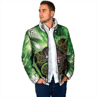 Piwakawaka New Zealand Christmas In July Padded Jacket NZ Aroha Koru Fern Marble Vibes LT14 - Polynesian Pride