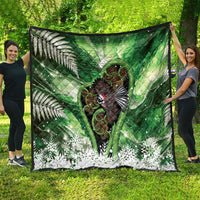 Piwakawaka New Zealand Christmas In July Quilt NZ Aroha Koru Fern Marble Vibes LT14 - Polynesian Pride