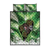 Piwakawaka New Zealand Christmas In July Quilt Bed Set NZ Aroha Koru Fern Marble Vibes LT14 - Polynesian Pride