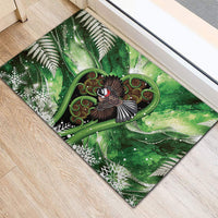 Piwakawaka New Zealand Christmas In July Rubber Doormat NZ Aroha Koru Fern Marble Vibes LT14 - Polynesian Pride